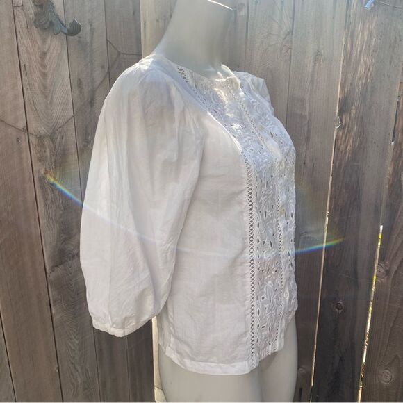 Simple retro white blouse - Picture 6 of 7